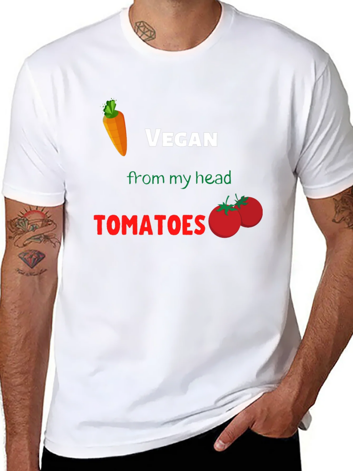 Vegan From My Head Tomatoes T-Shirt product image 7