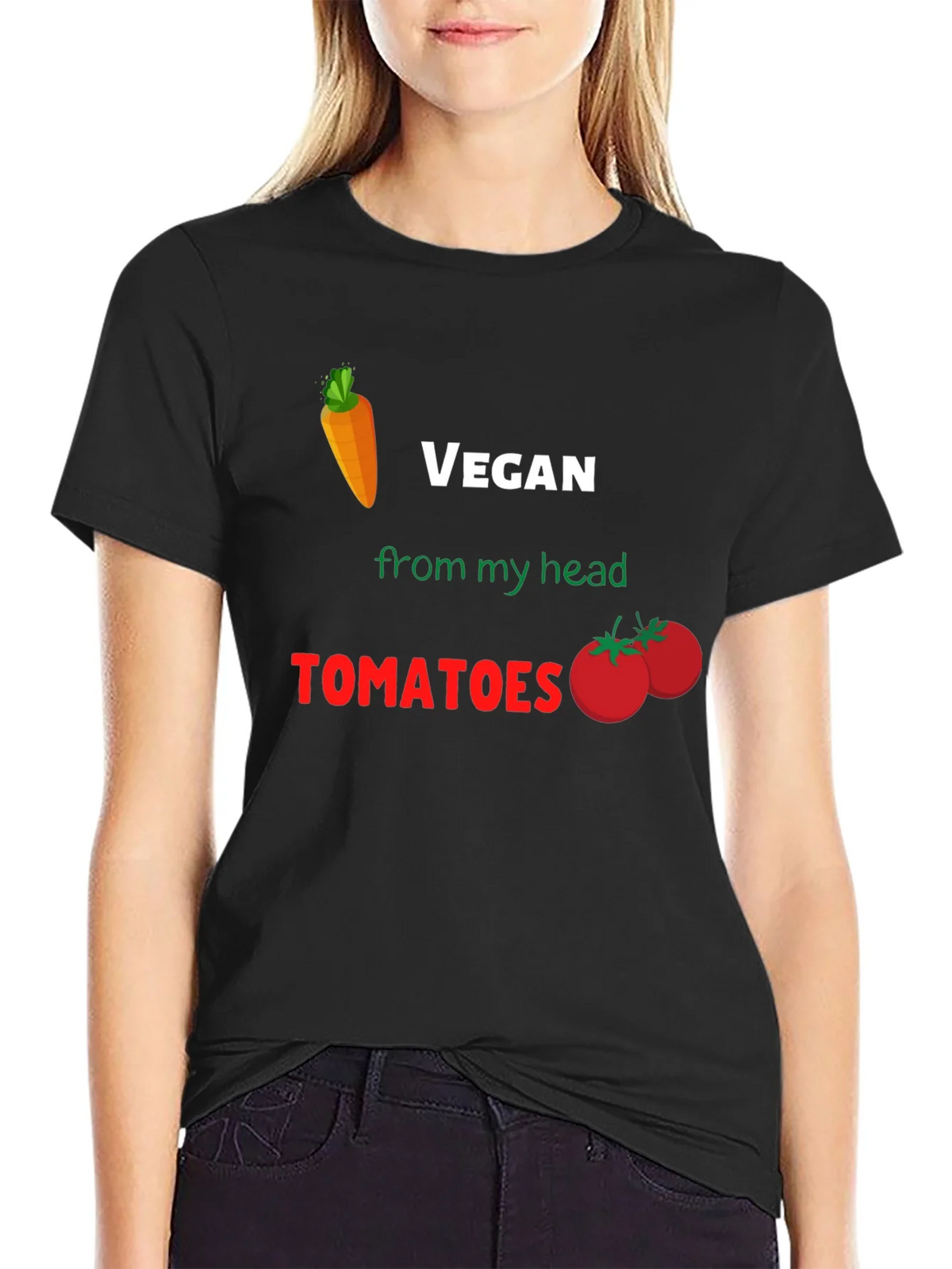 Vegan From My Head Tomatoes T-Shirt product image 2