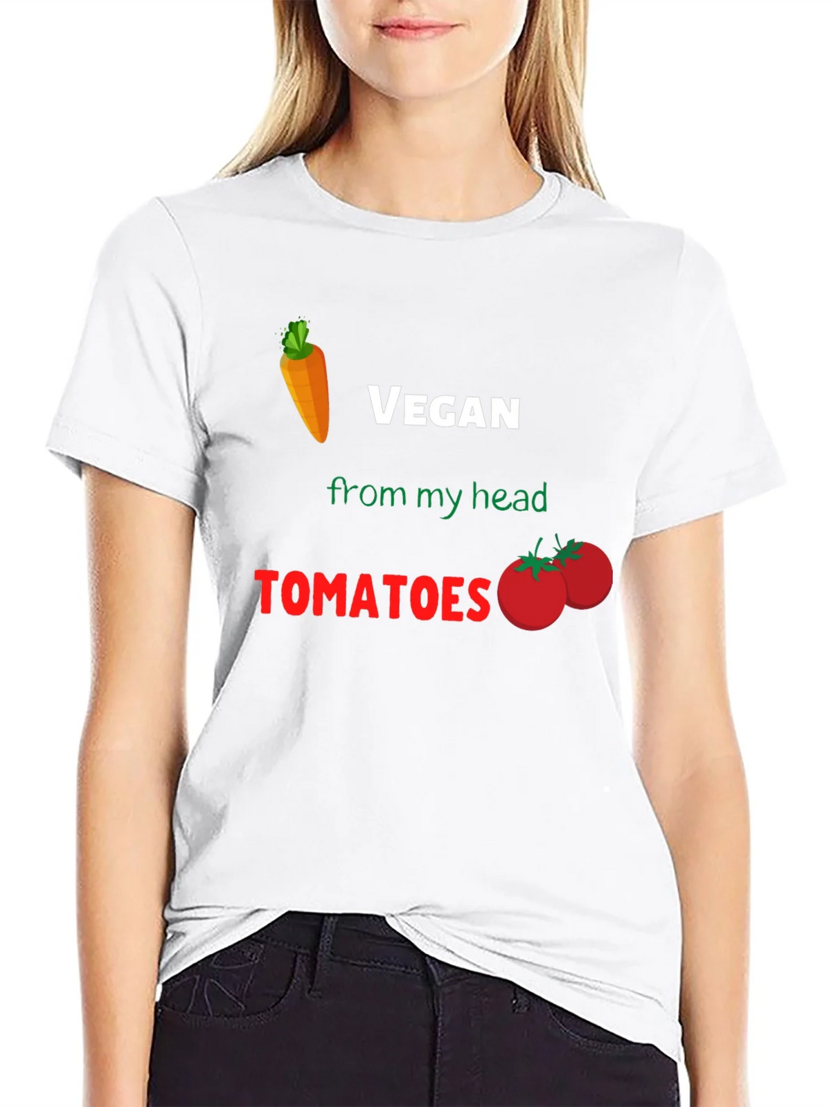 Vegan From My Head Tomatoes T-Shirt product image 8