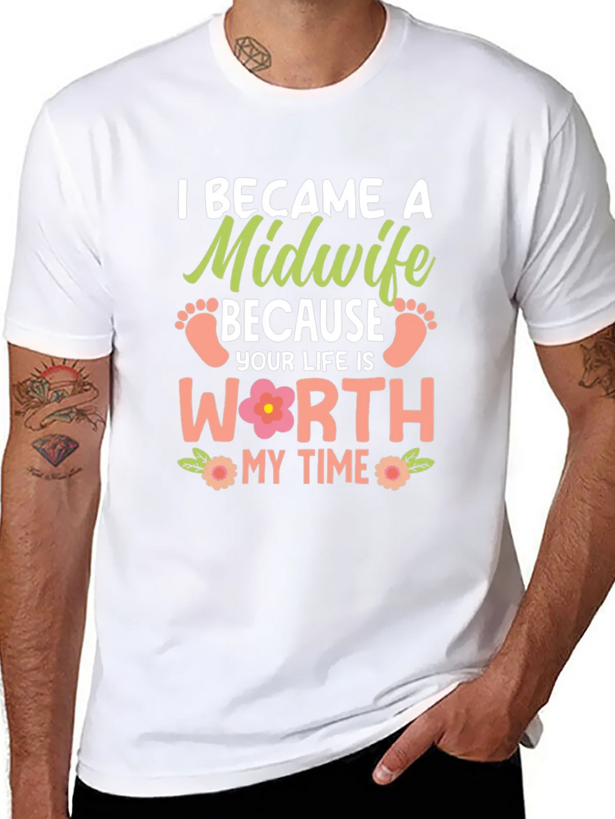 Midwife T-Shirt: I Became a Because Your Life is Worth My product image 7