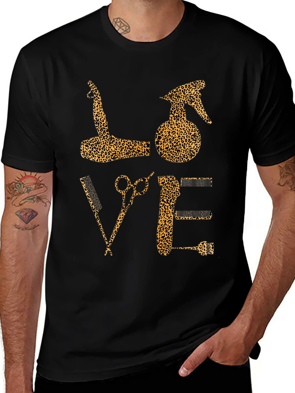 Leopard Print Barber Love T-Shirt product image 1