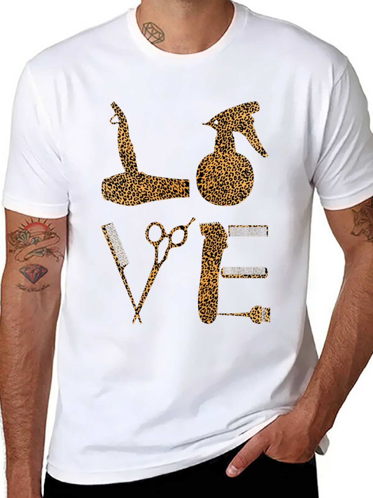 Leopard Print Barber Love T-Shirt product image 7