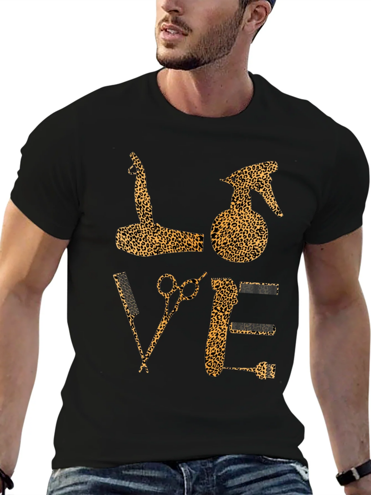 Leopard Print Barber Love T-Shirt product image 6