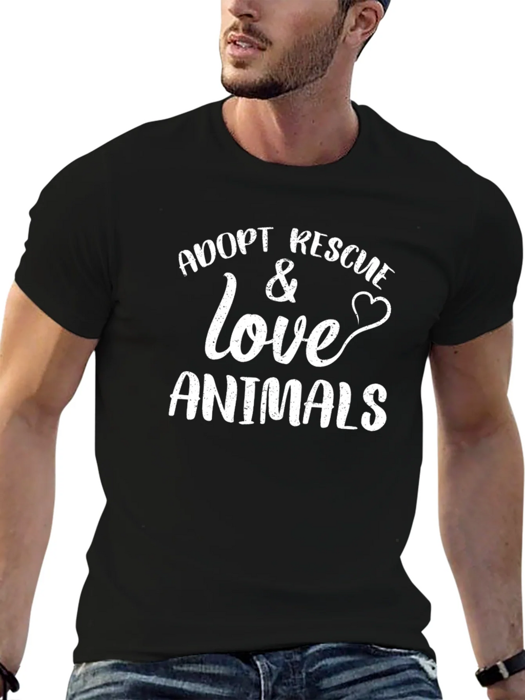 Adopt Rescue Love Animals T-Shirt - Unisex Cotton Tee product image 6