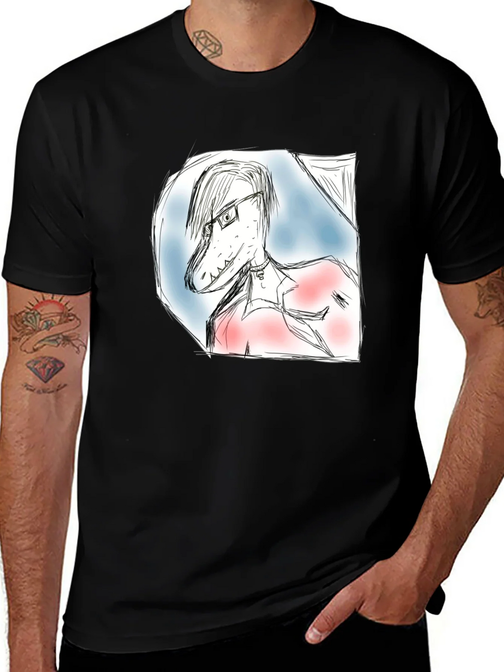 Dinosaur Sketch T-Shirt - Unique Graphic Tee product image 1