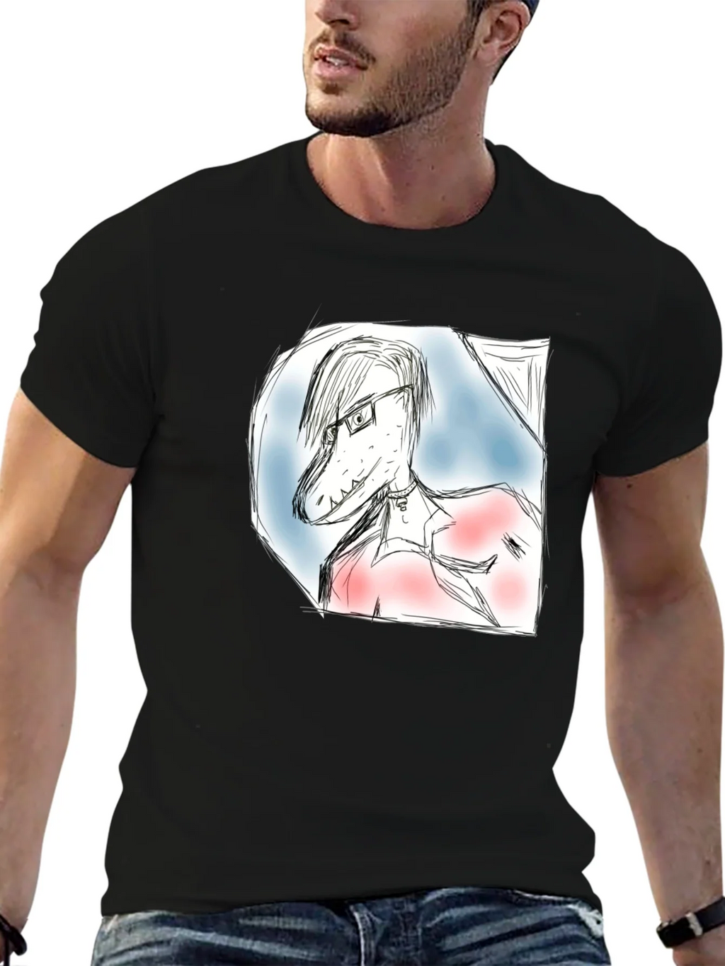 Dinosaur Sketch T-Shirt - Unique Graphic Tee product image 6