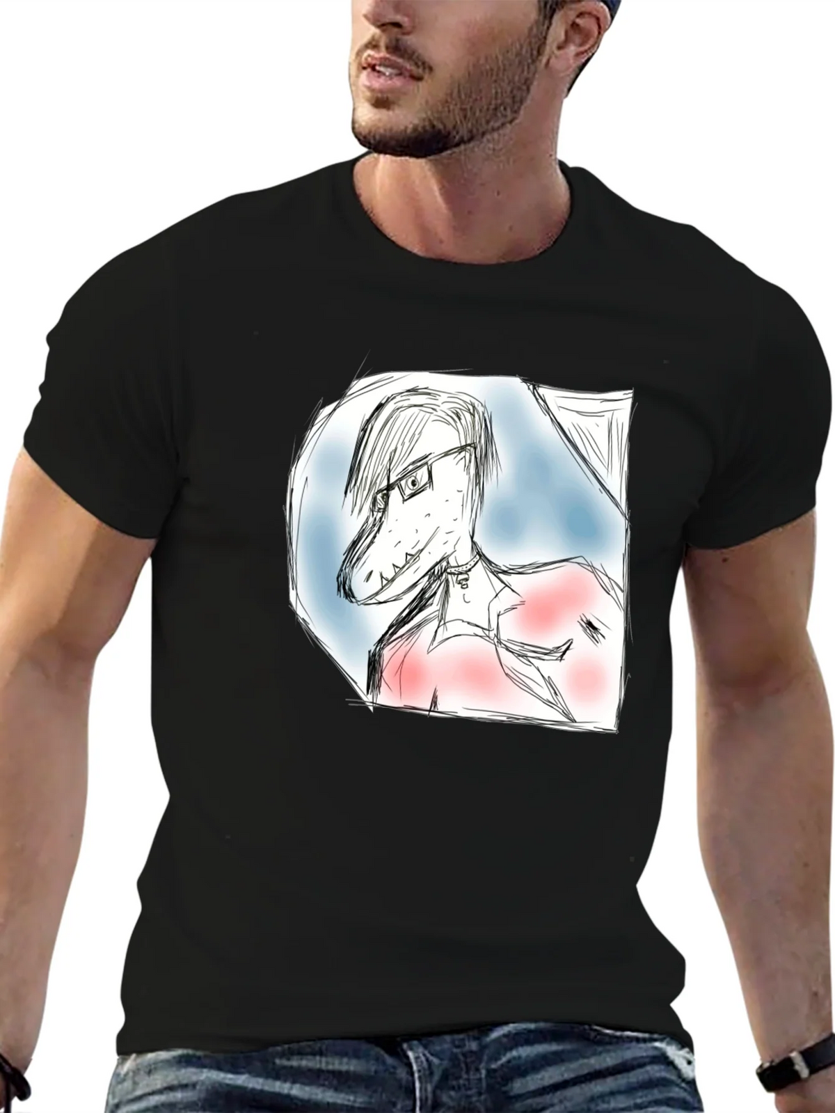Dinosaur Sketch T-Shirt - Unique Graphic Tee product image 6