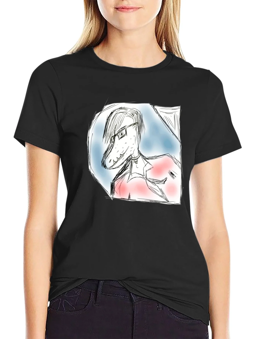 Dinosaur Sketch T-Shirt - Unique Graphic Tee product image 2
