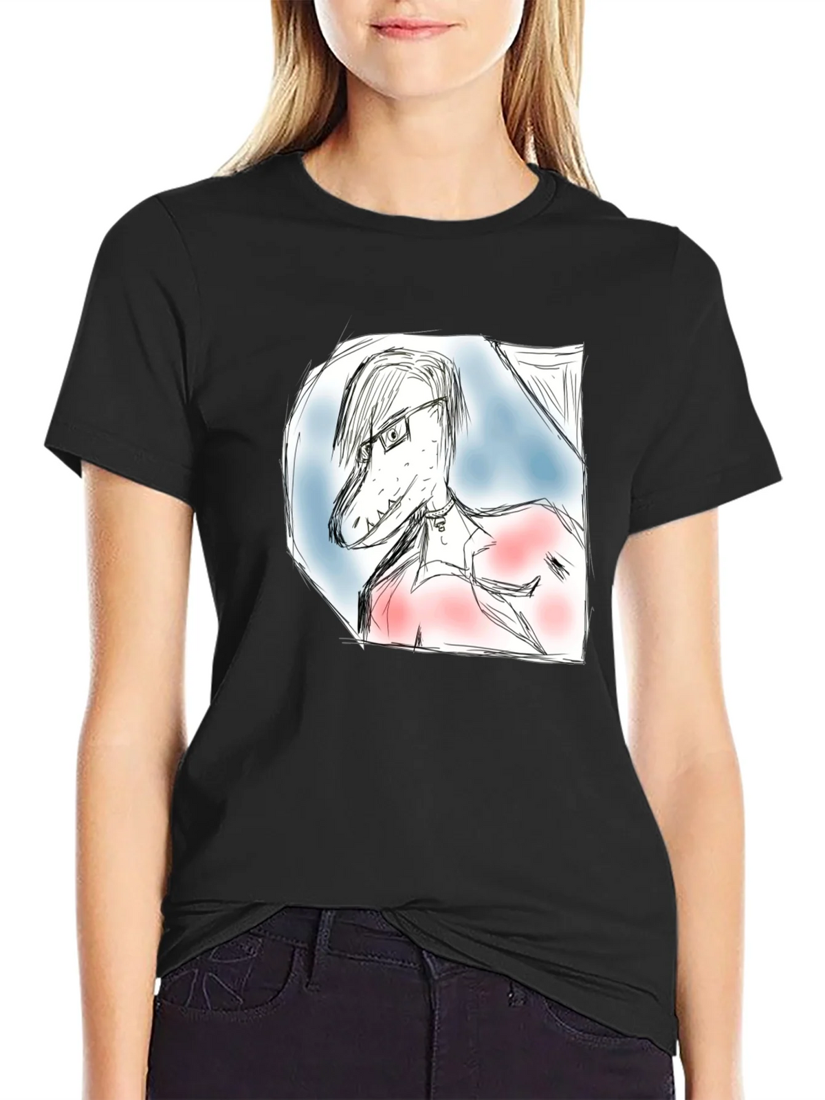Dinosaur Sketch T-Shirt - Unique Graphic Tee product image 2