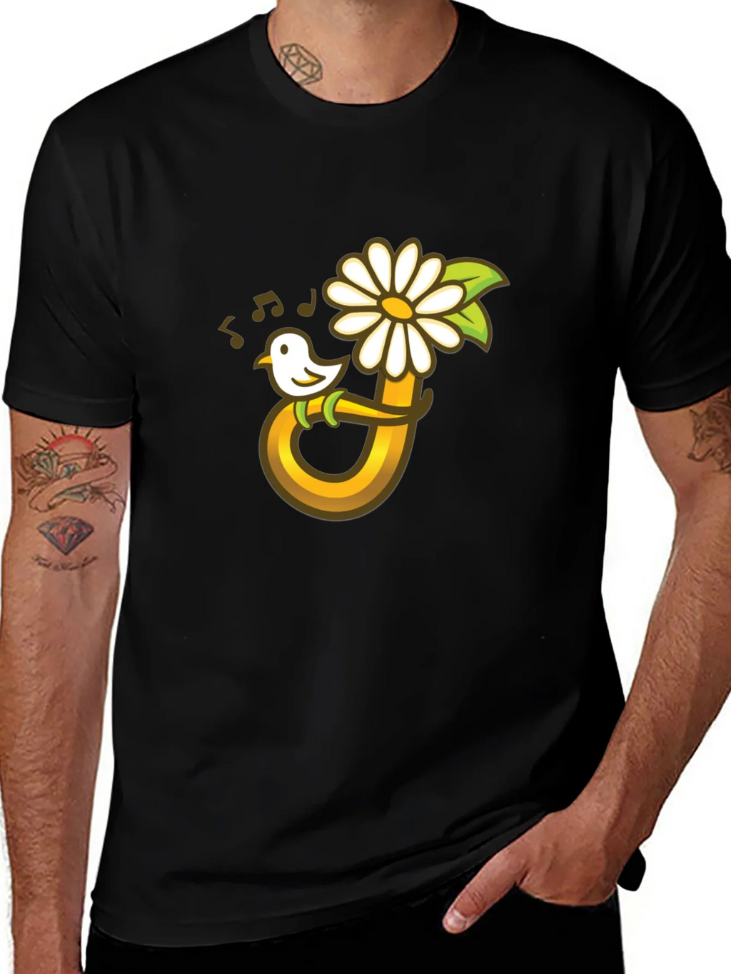 Bird Flower Music T-Shirt product image 1