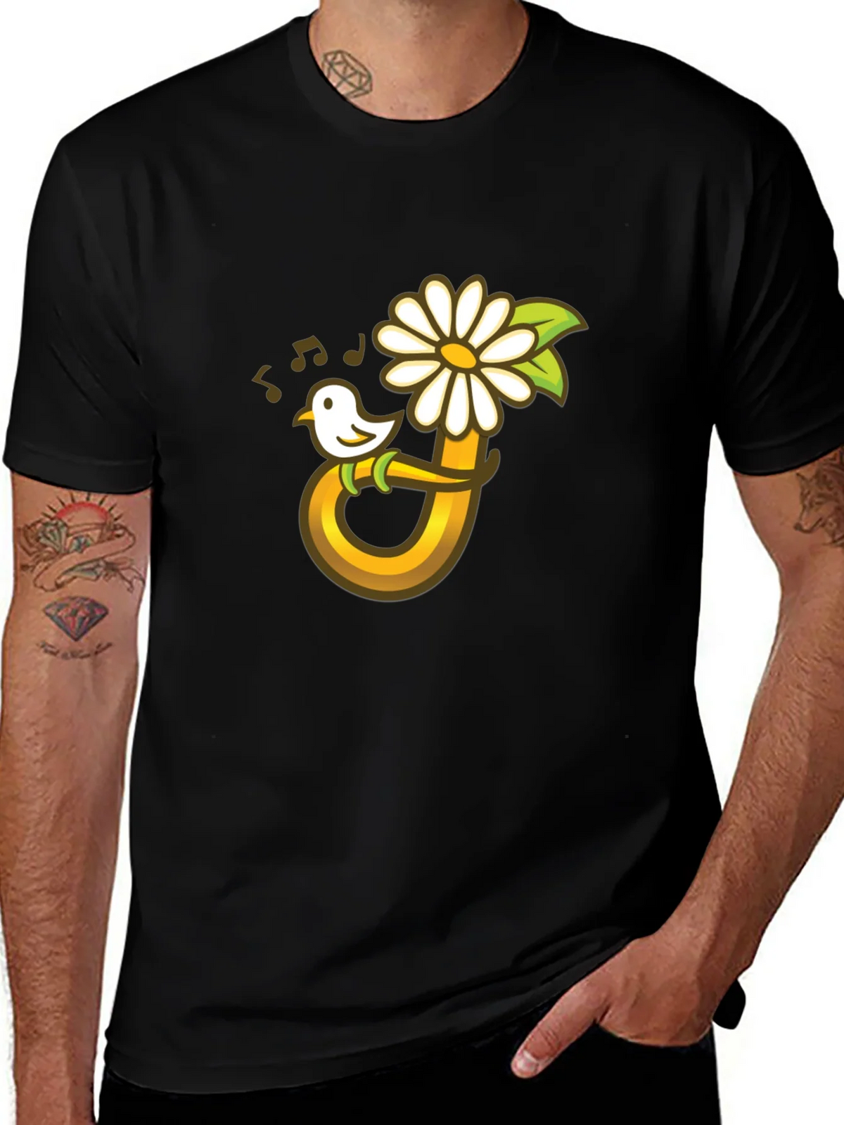 Bird Flower Music T-Shirt product image 1