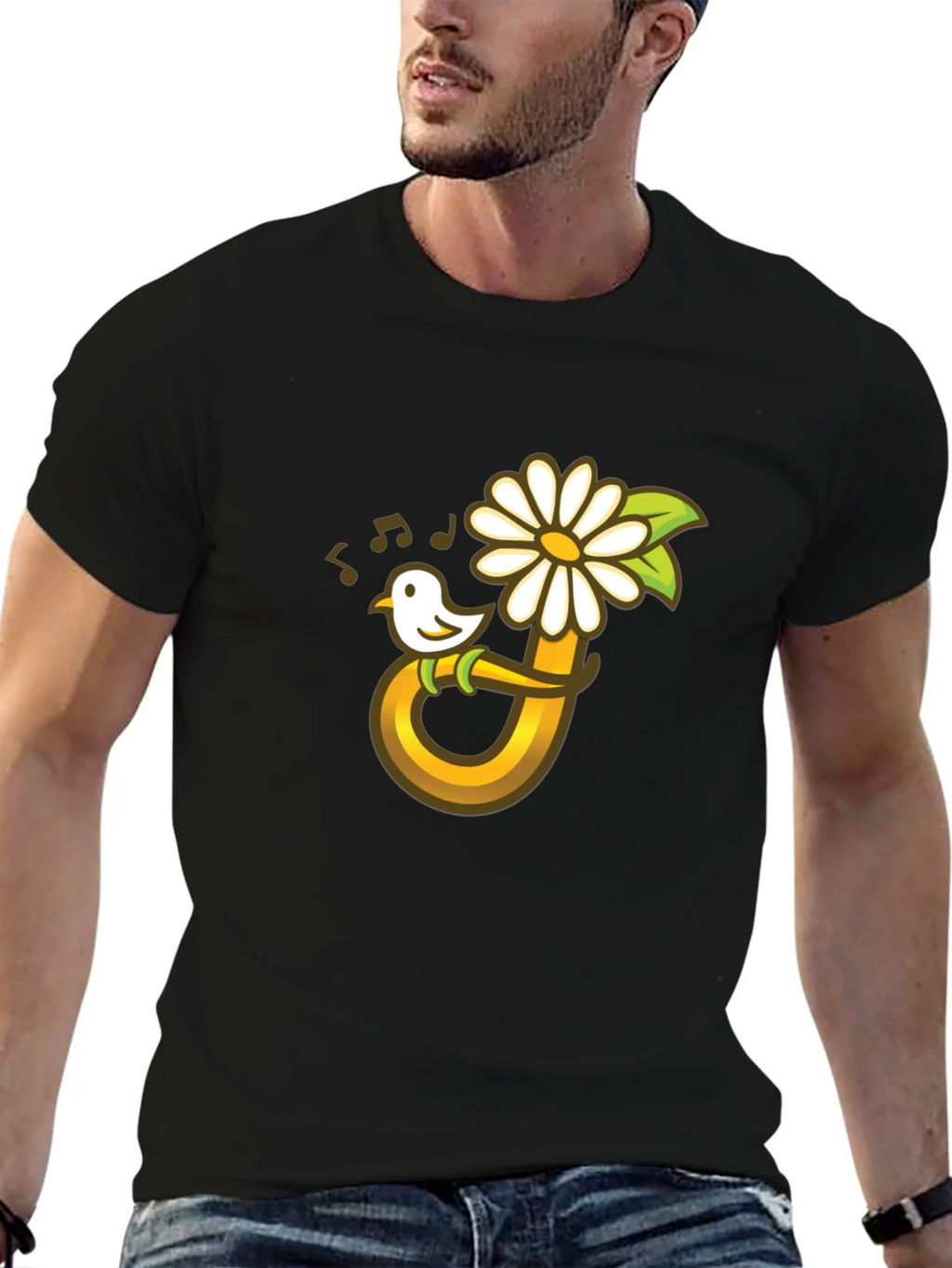 Bird Flower Music T-Shirt product image 6