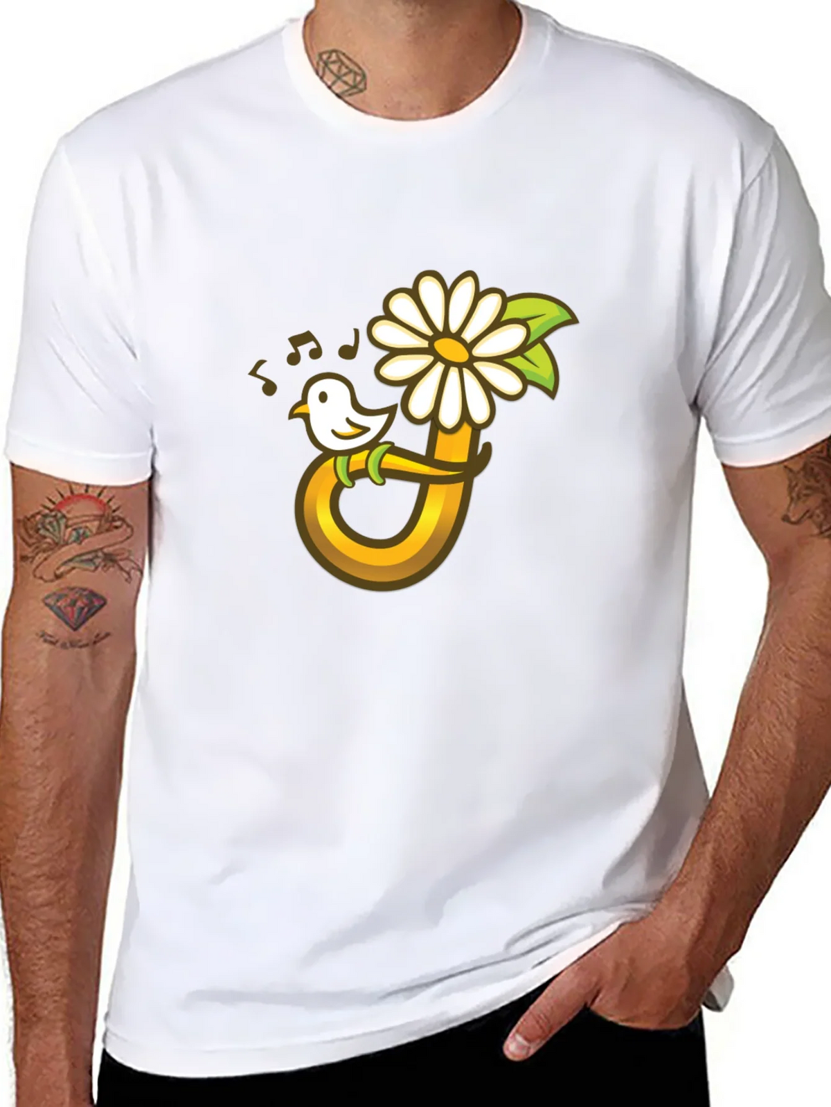 Bird Flower Music T-Shirt product image 7