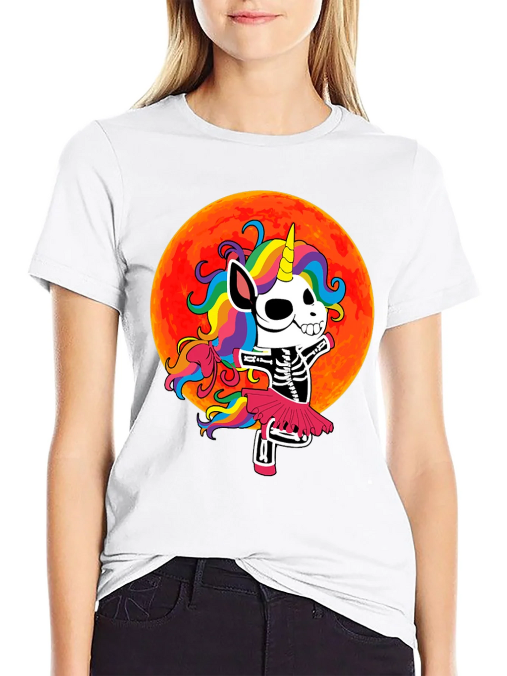 Skeleton Unicorn Halloween T-Shirt product image 8