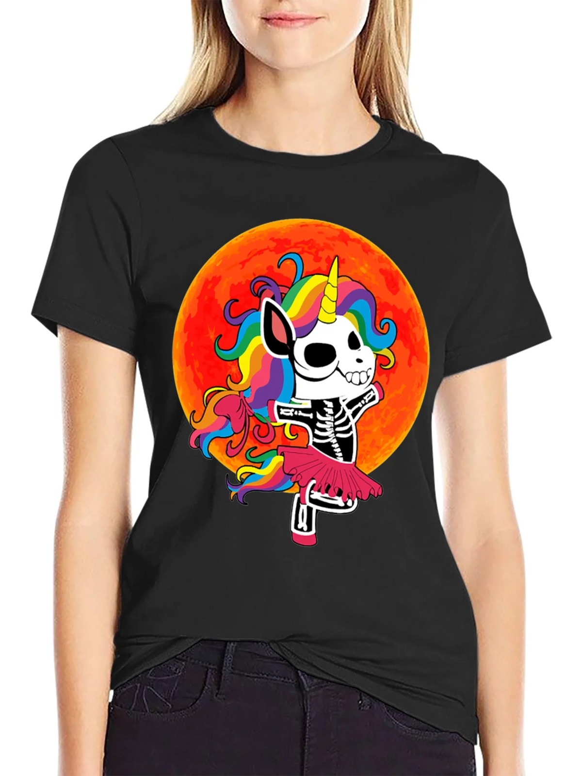 Skeleton Unicorn Halloween T-Shirt product image 2