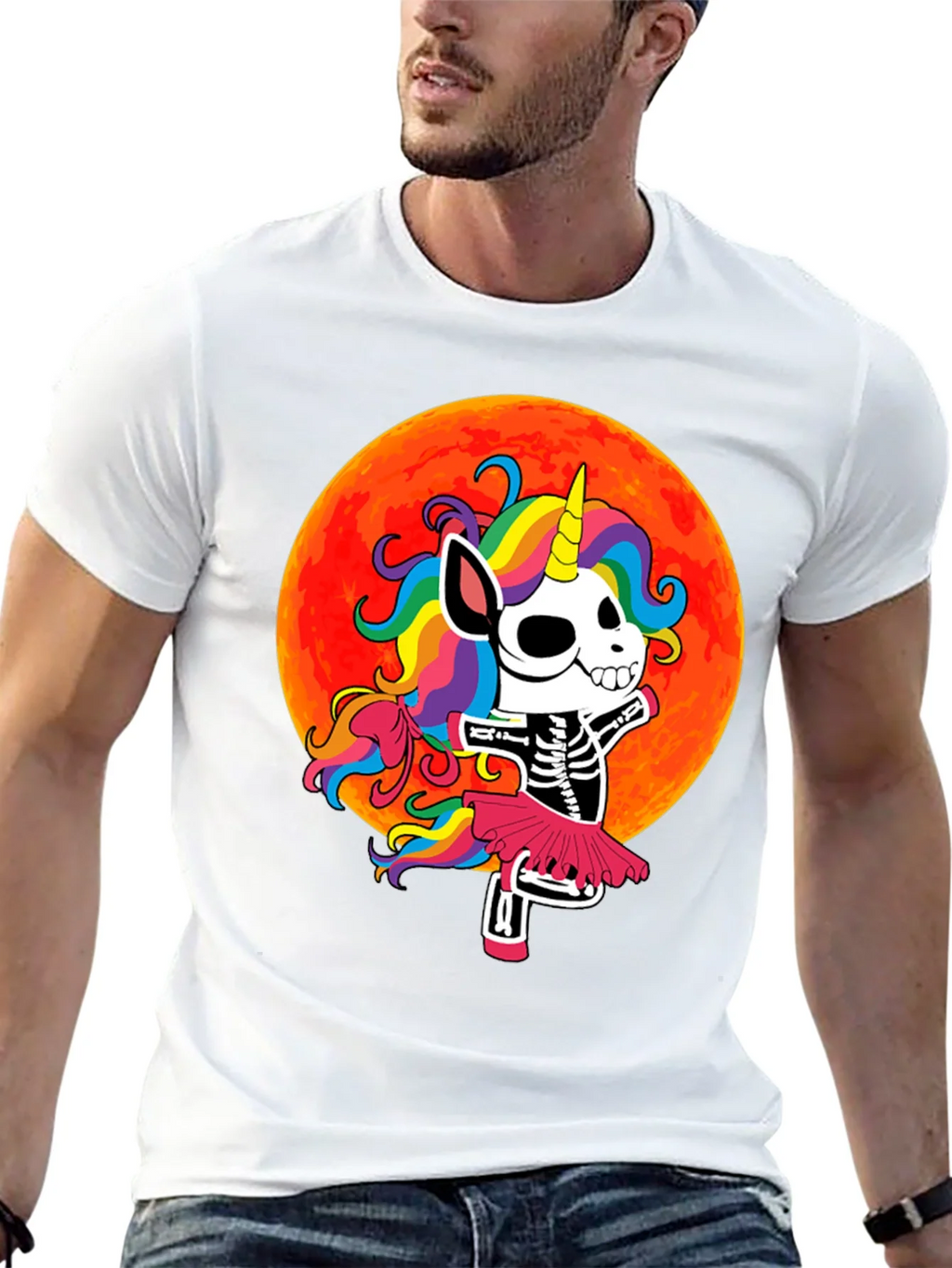 Skeleton Unicorn Halloween T-Shirt product image 12