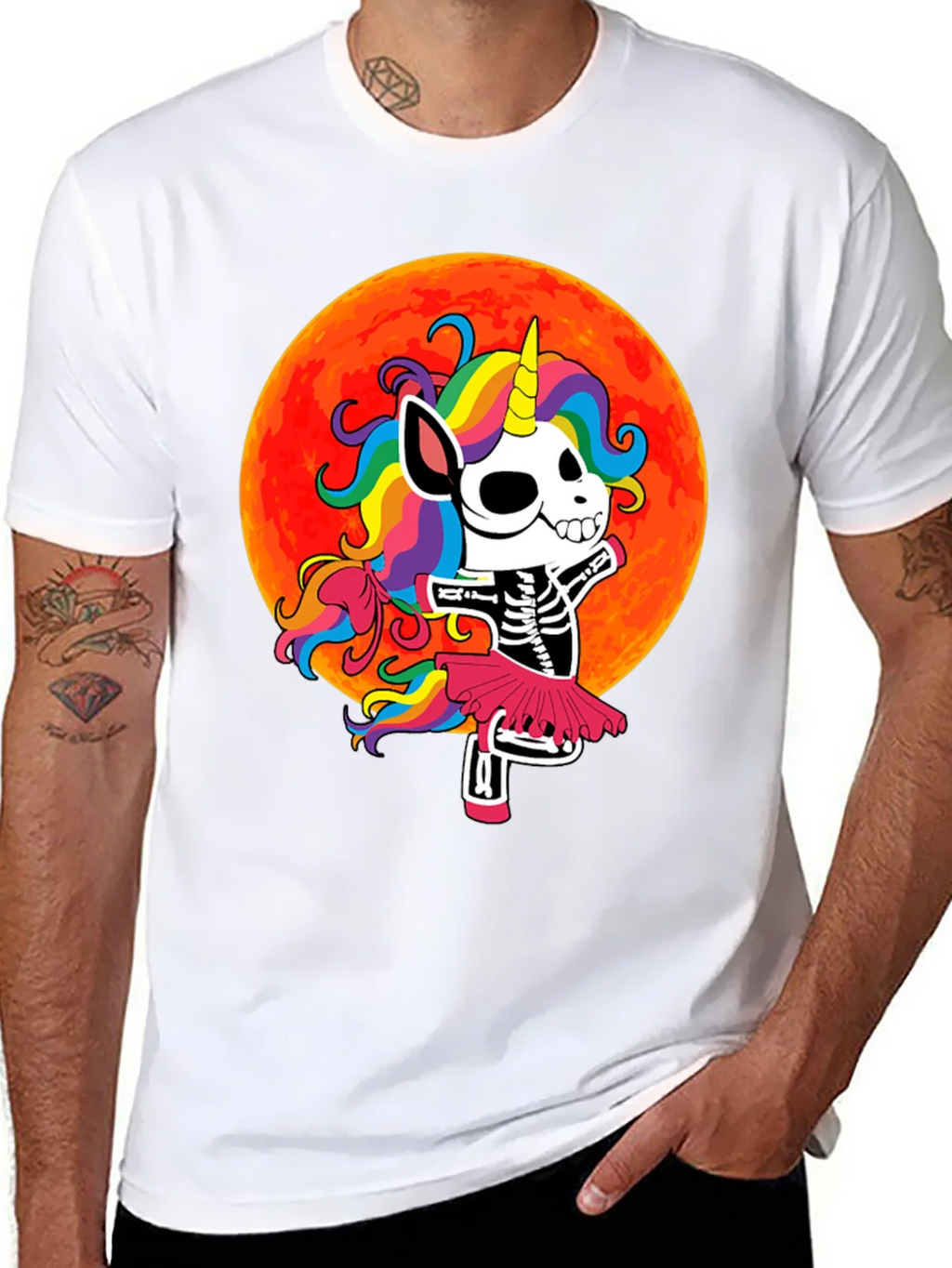 Skeleton Unicorn Halloween T-Shirt product image 7