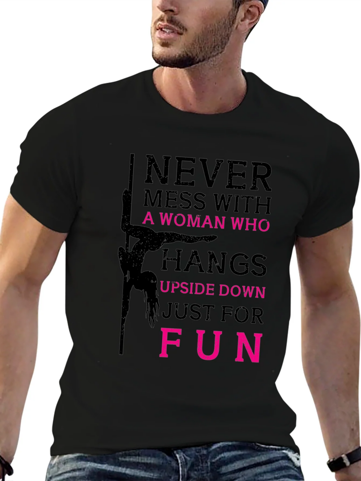 Never Mess with a Pole Dancer Graphic T-Shirt product image 6