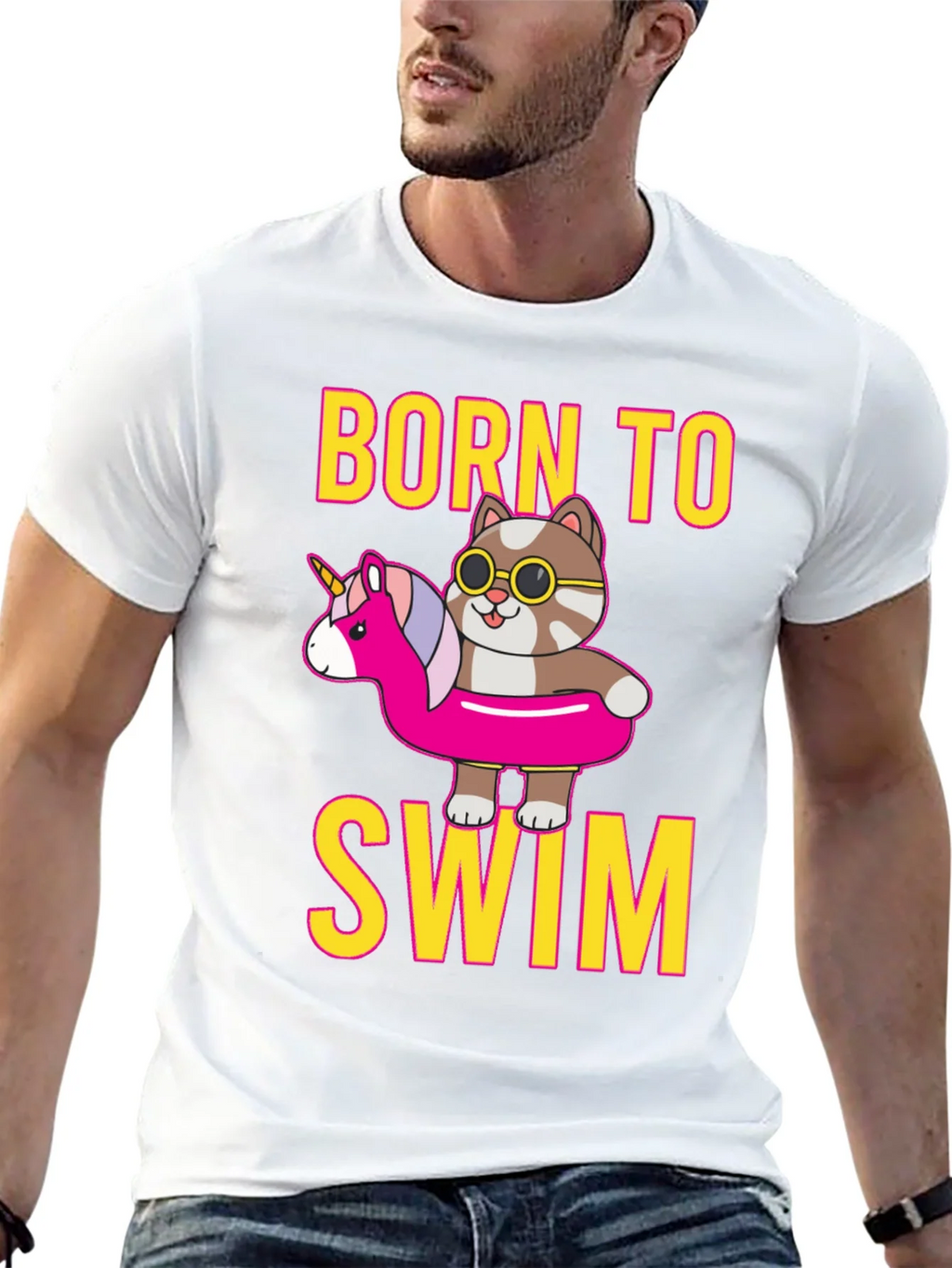 Born To Swim Cat T-Shirt product image 12