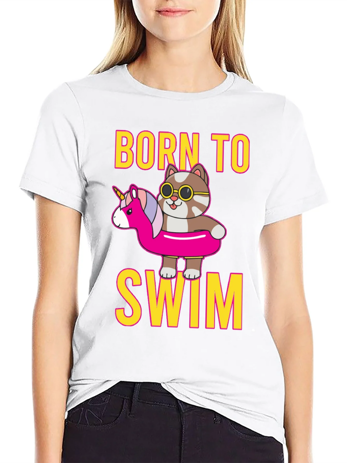 Born To Swim Cat T-Shirt product image 8