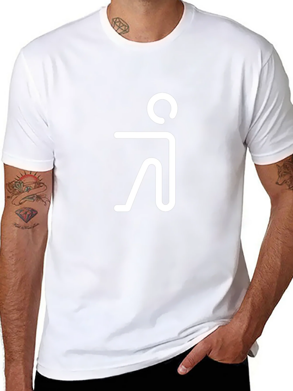 Minimalist Human Figure Graphic Tee - Black Cotton Blend product image 7
