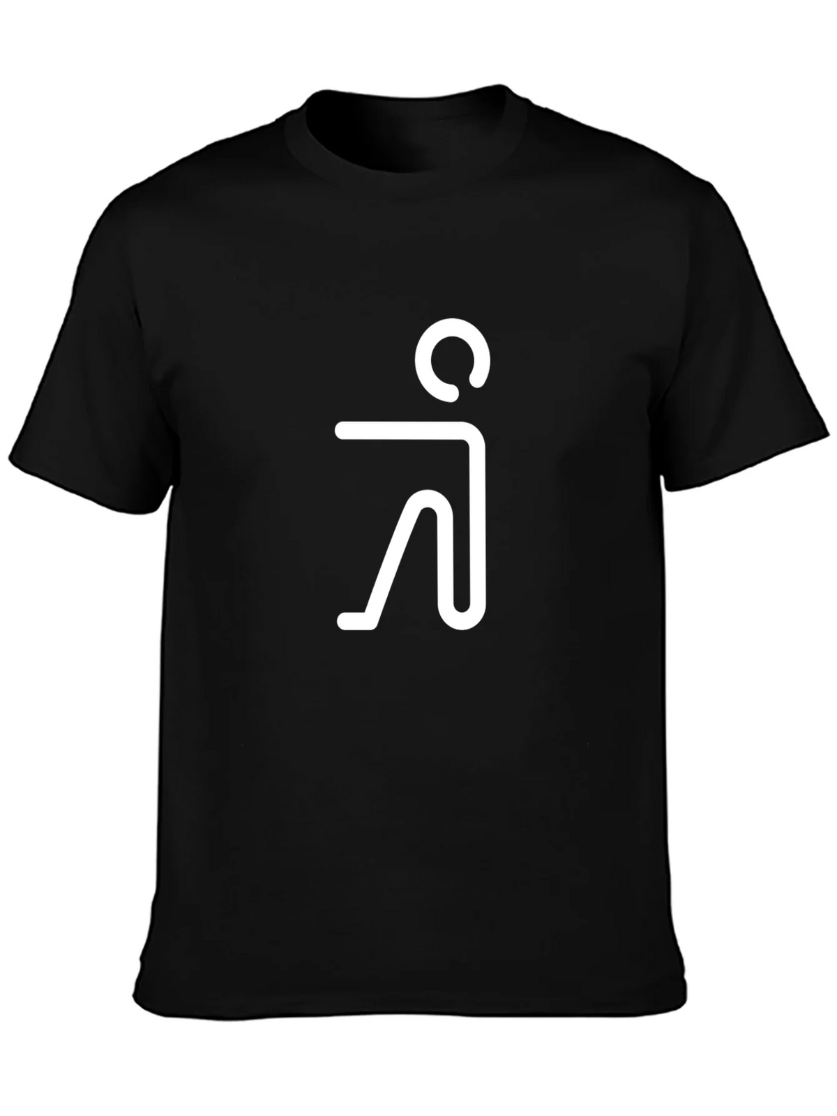 Minimalist Human Figure Graphic Tee - Black Cotton Blend product image 3