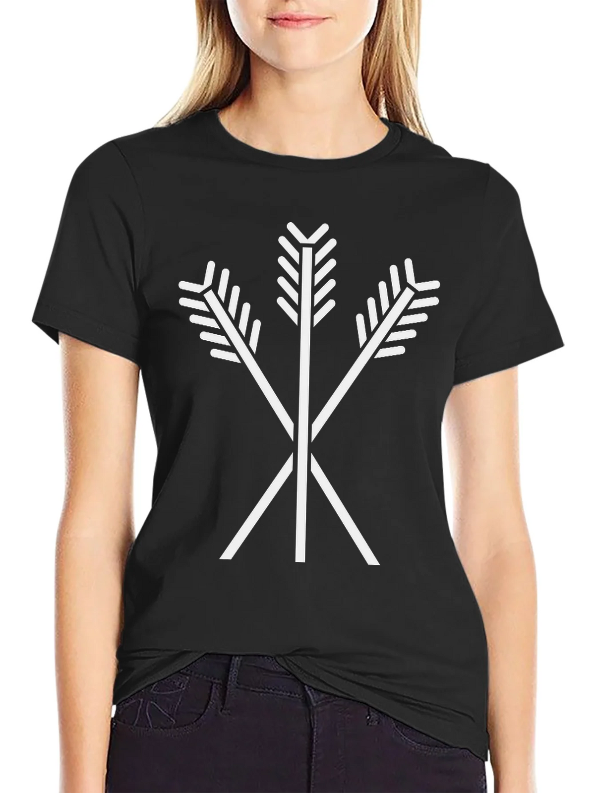 Arrow Emblem Black T-Shirt | Tribal Symbol Tee product image 2