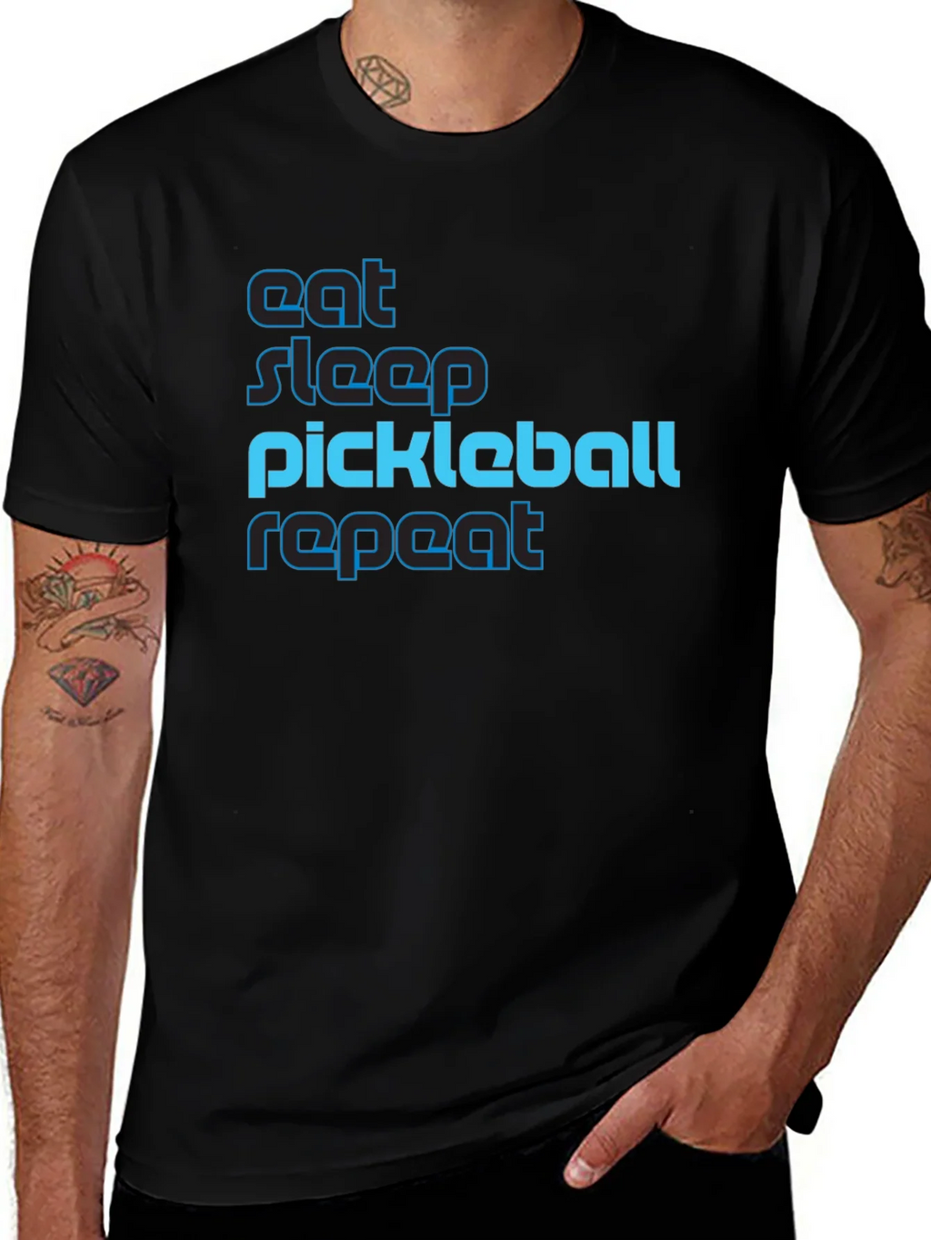 Eat Sleep Pickleball Repeat Graphic Tee product image 1