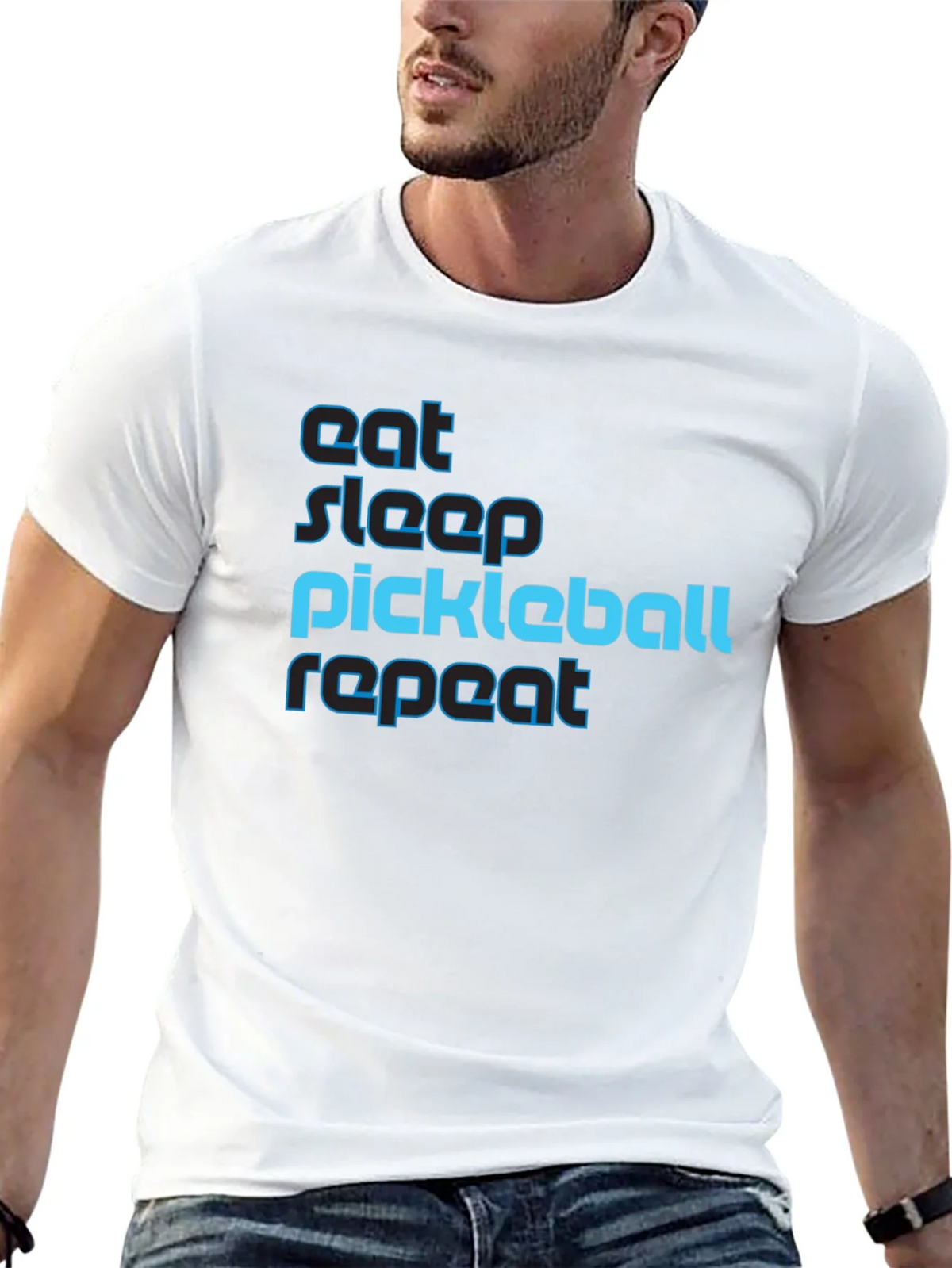 Eat Sleep Pickleball Repeat Graphic Tee product image 12