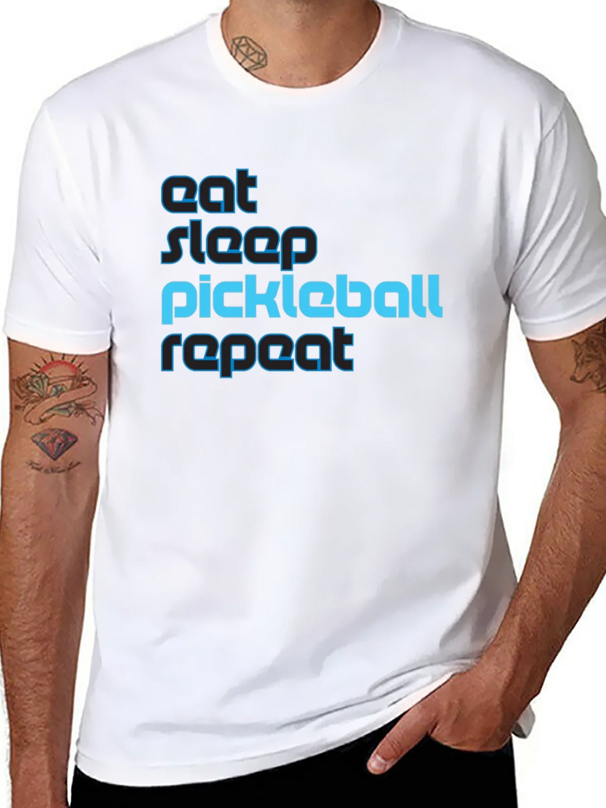 Eat Sleep Pickleball Repeat Graphic Tee product image 7