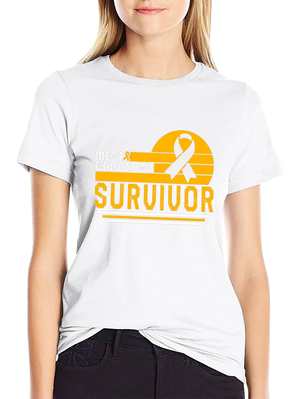 Cancer Survivor T-Shirt Black Ribbon Awareness Support product image 8