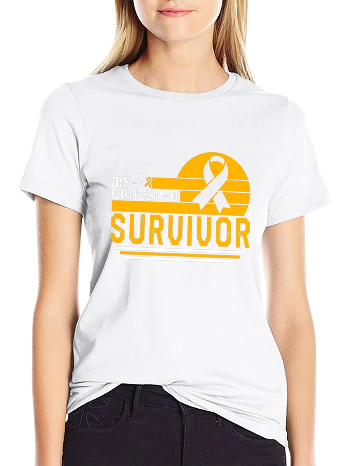 Cancer Survivor T-Shirt Black Ribbon Awareness Support product image 8