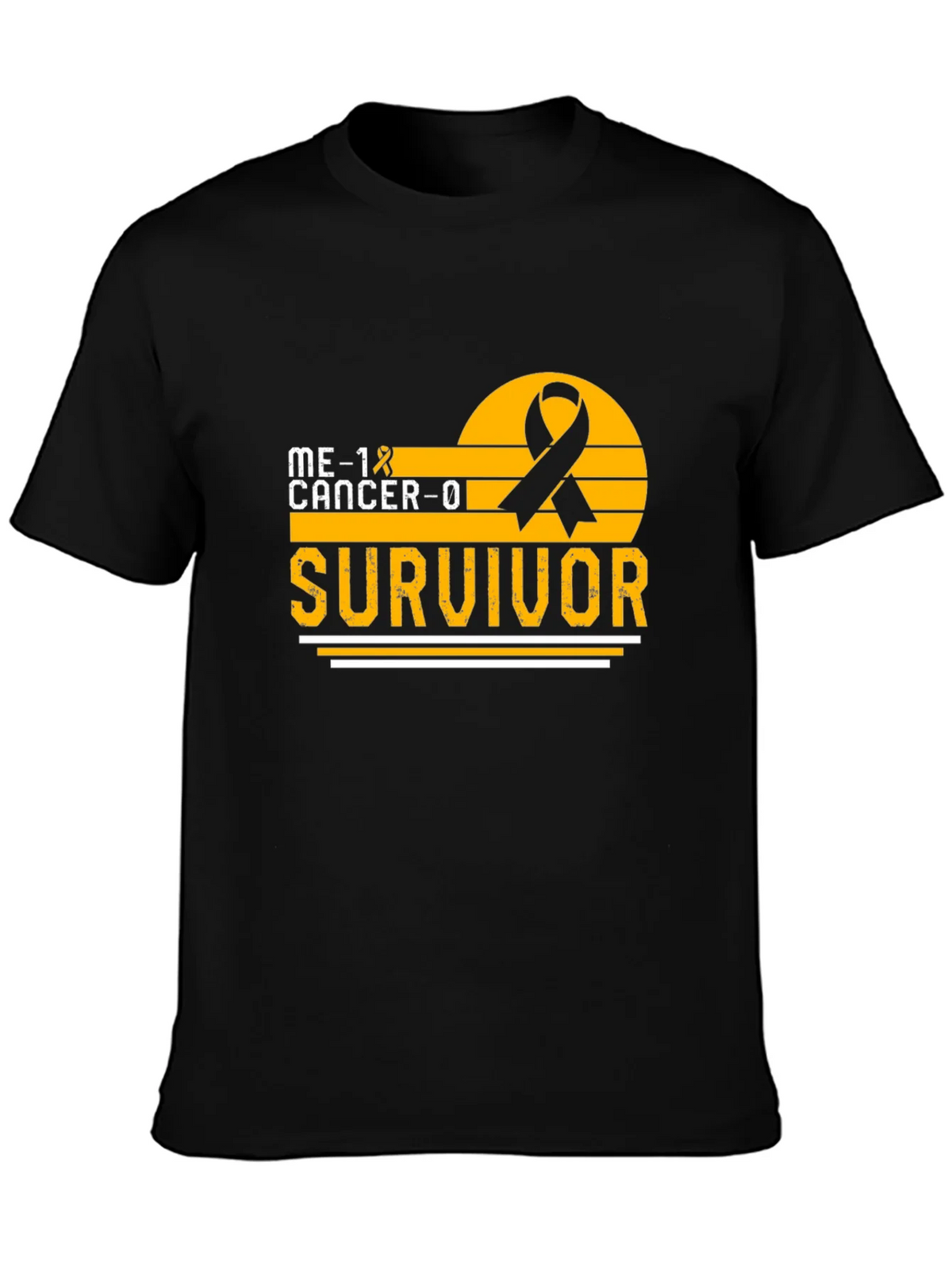 Cancer Survivor T-Shirt Black Ribbon Awareness Support product image 3
