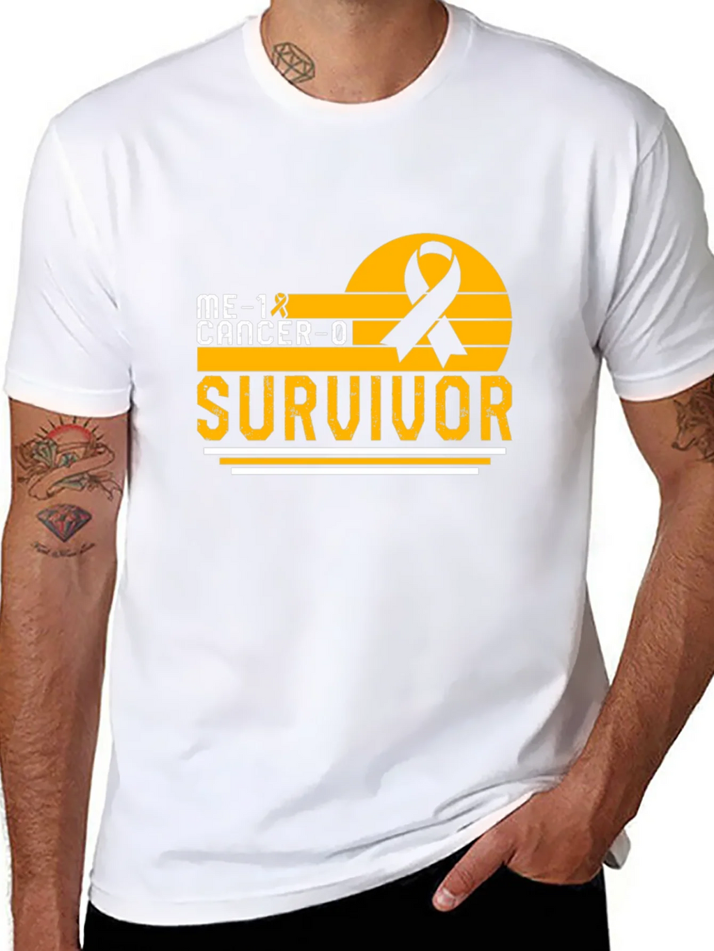 Cancer Survivor T-Shirt Black Ribbon Awareness Support product image 7