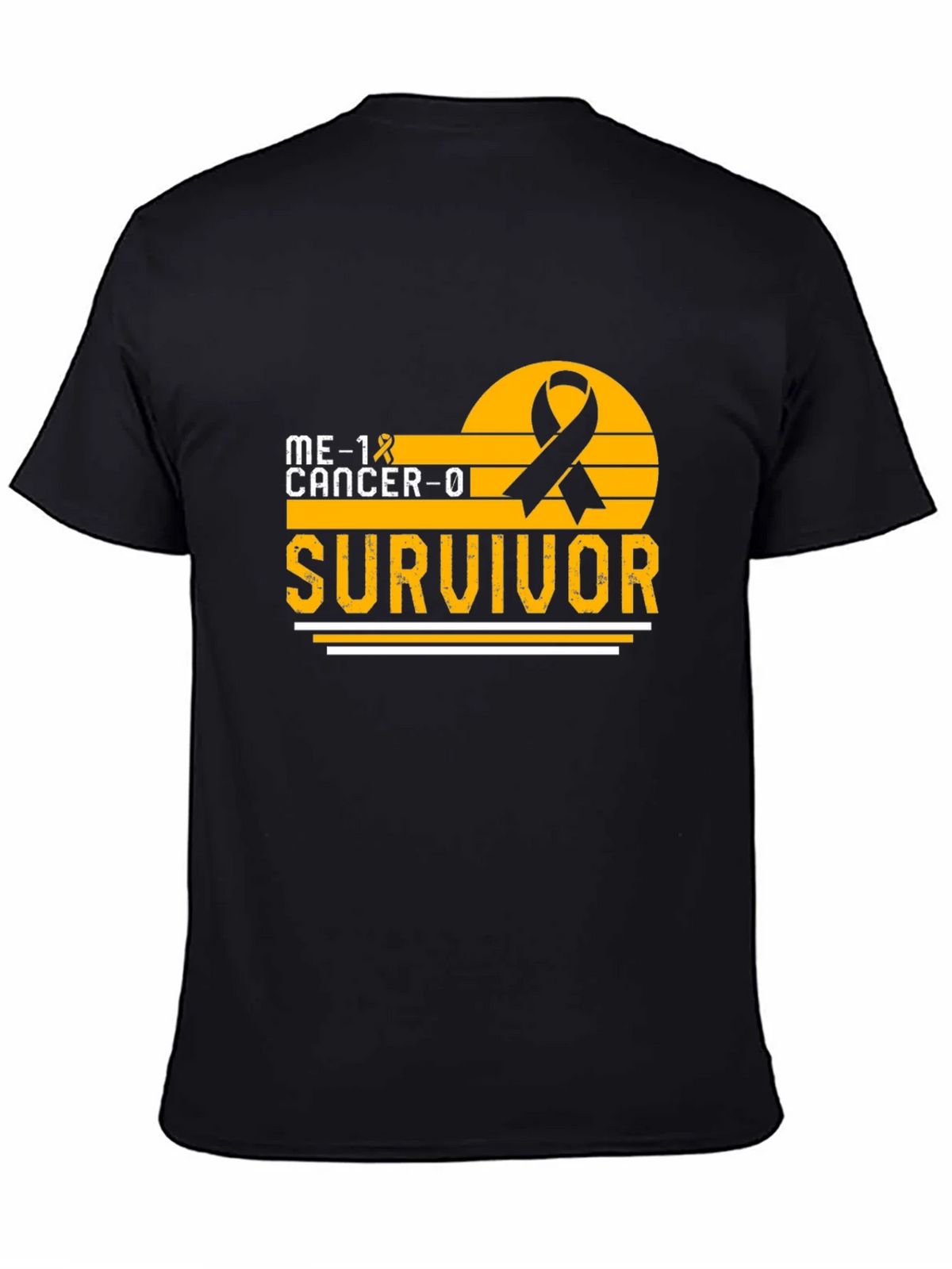 Cancer Survivor T-Shirt Black Ribbon Awareness Support product image 4