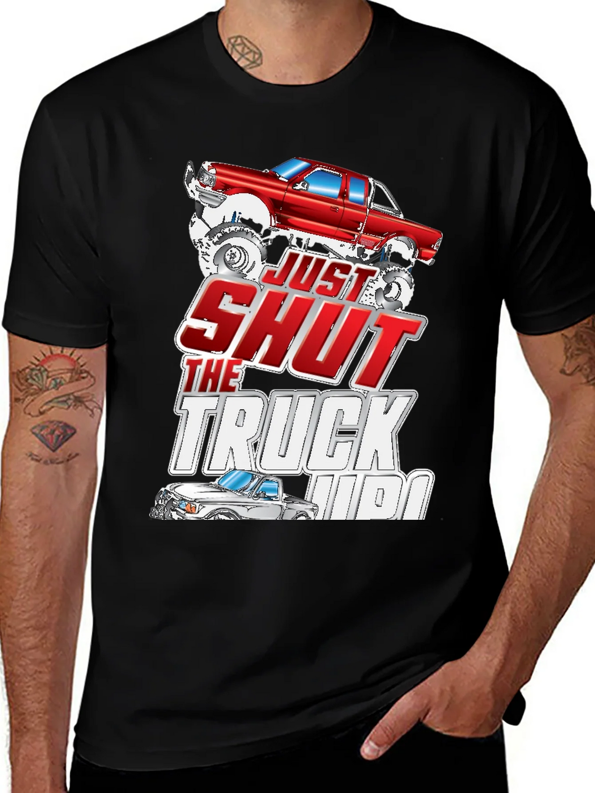 Just Shut The Truck Up Black Graphic Tee product image 1