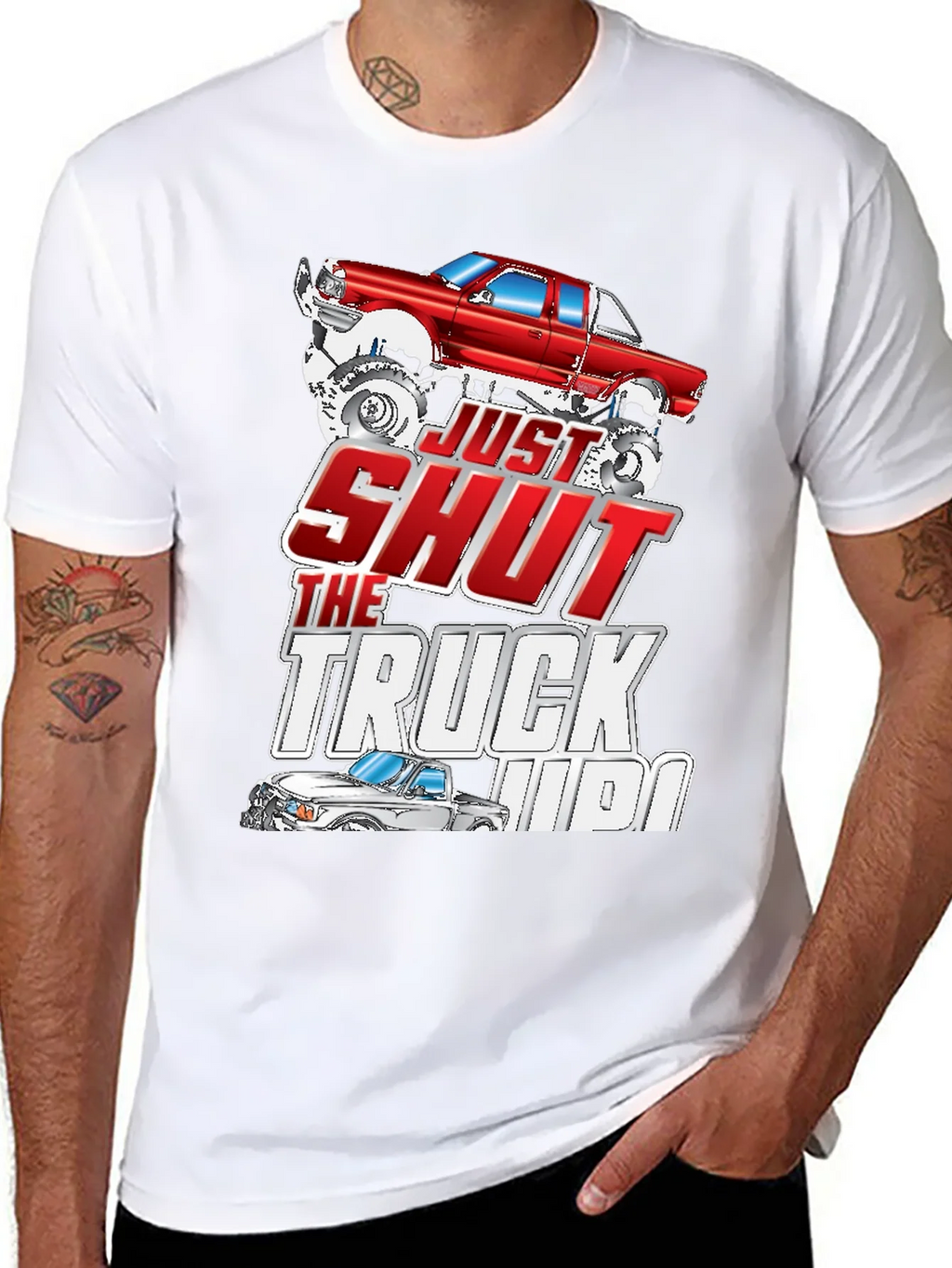 Just Shut The Truck Up Black Graphic Tee product image 7