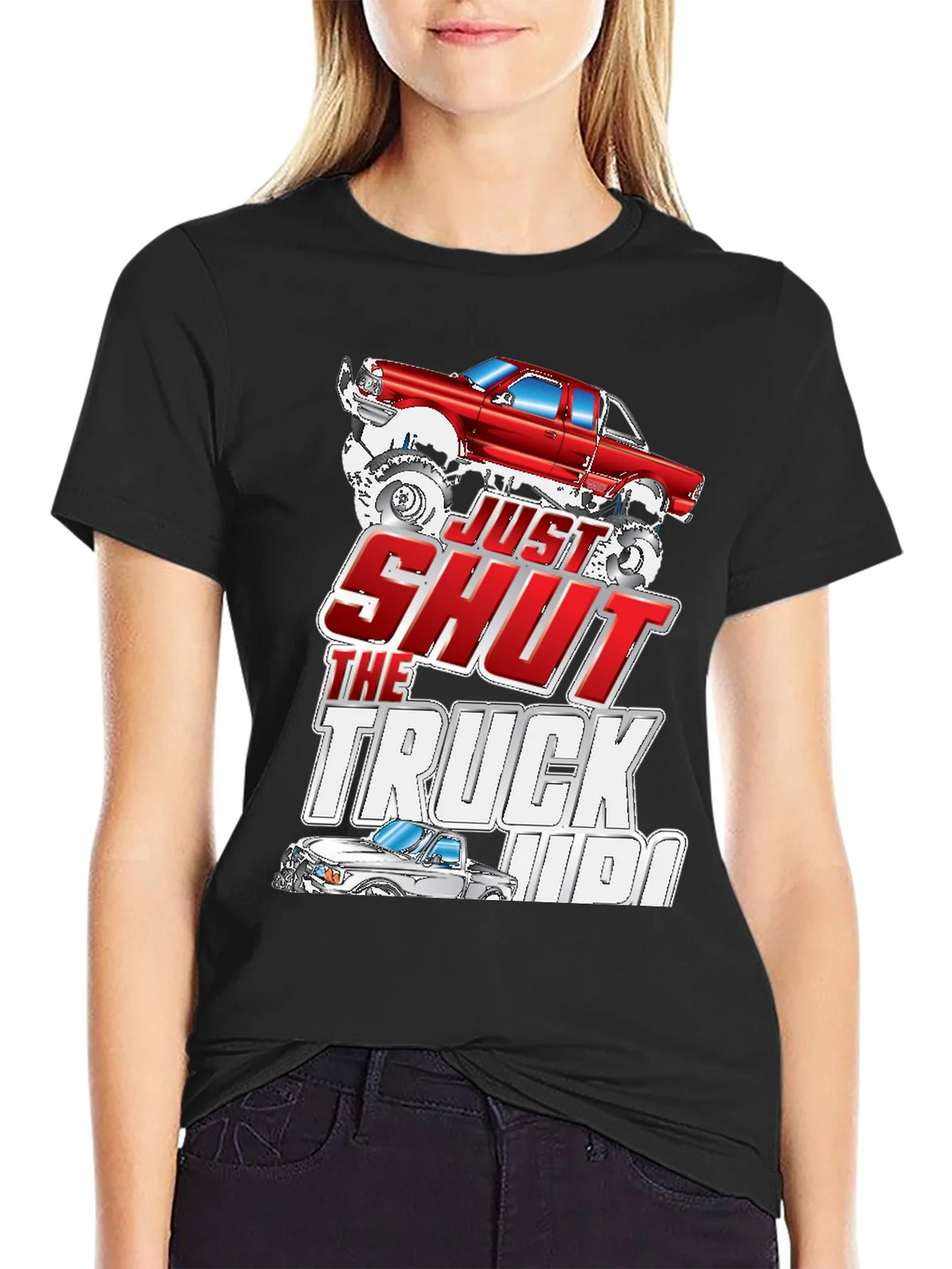 Just Shut The Truck Up Black Graphic Tee product image 2