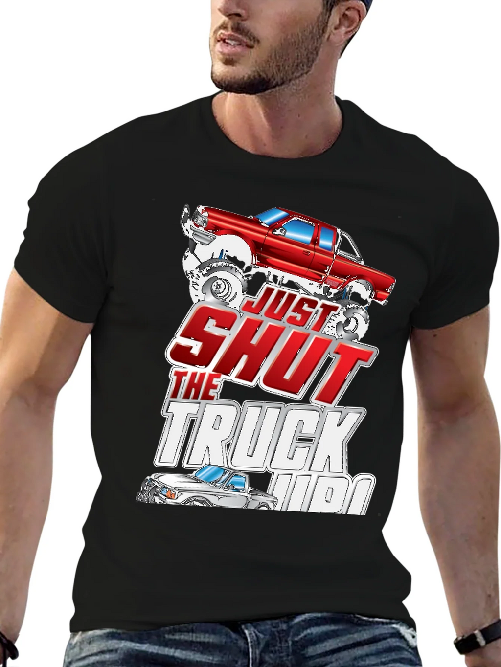 Just Shut The Truck Up Black Graphic Tee product image 6