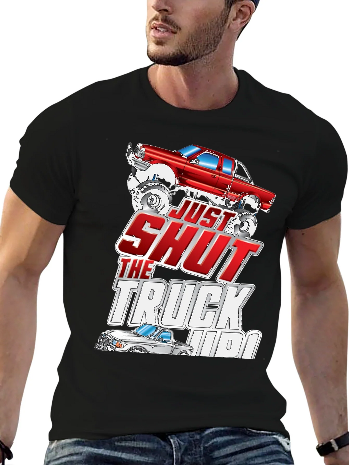 Just Shut The Truck Up Black Graphic Tee product image 6