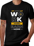 Work More Earn Graphic Tee - Black Cotton T-Shirt product image 1
