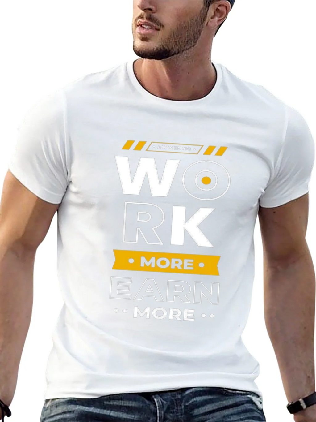 Work More Earn Graphic Tee - Black Cotton T-Shirt product image 12
