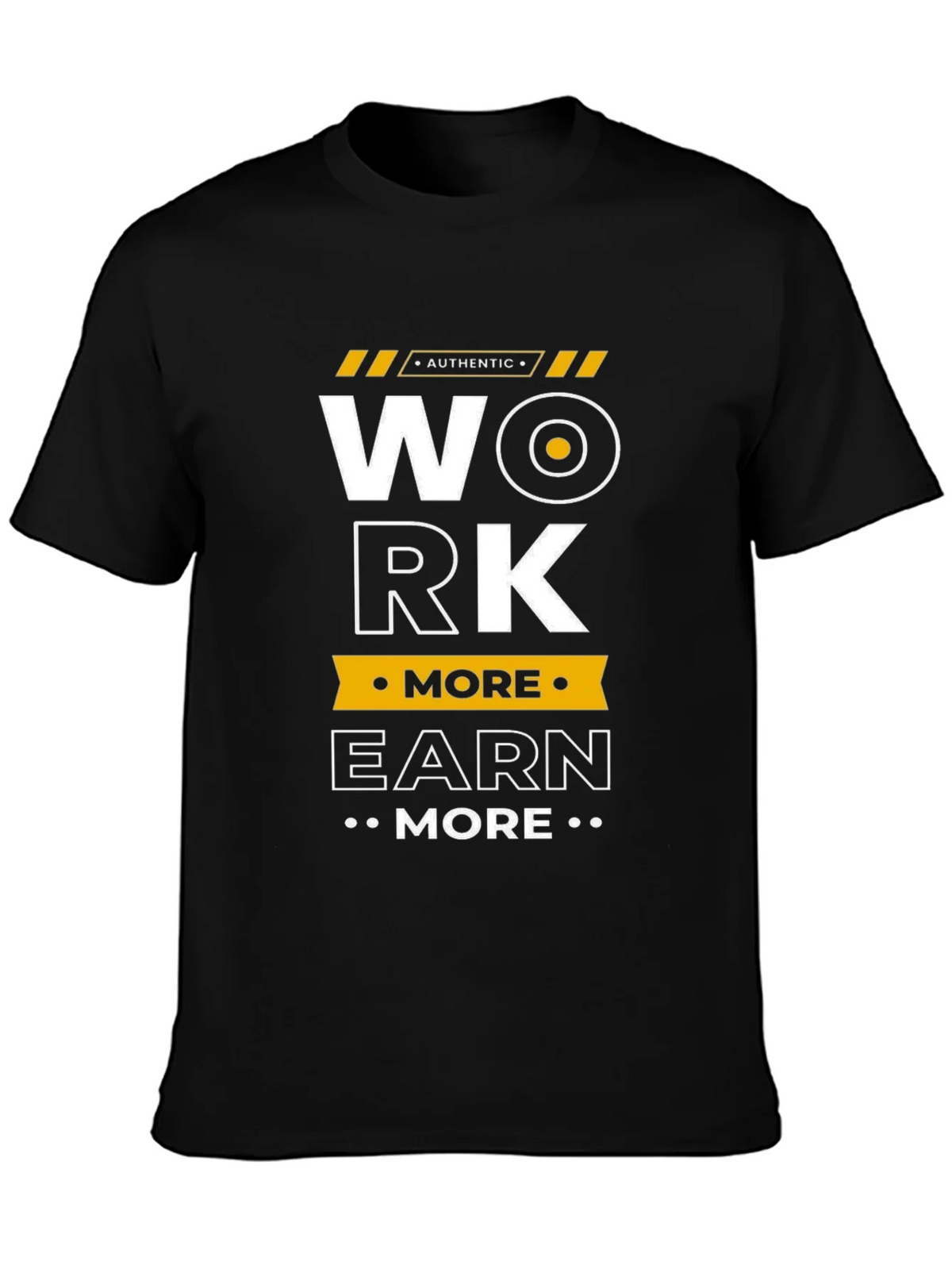 Work More Earn Graphic Tee - Black Cotton T-Shirt product image 3