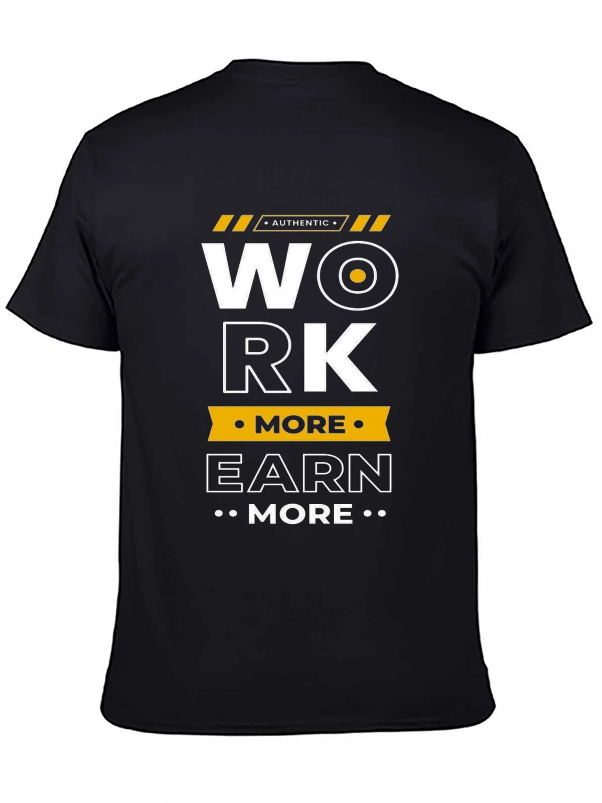Work More Earn Graphic Tee - Black Cotton T-Shirt product image 4