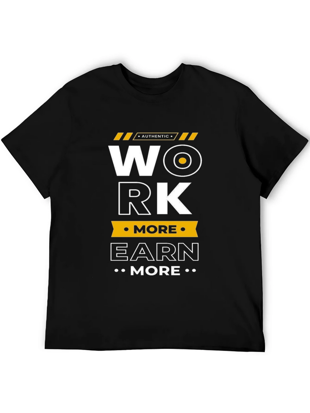 Work More Earn Graphic Tee - Black Cotton T-Shirt product image 5