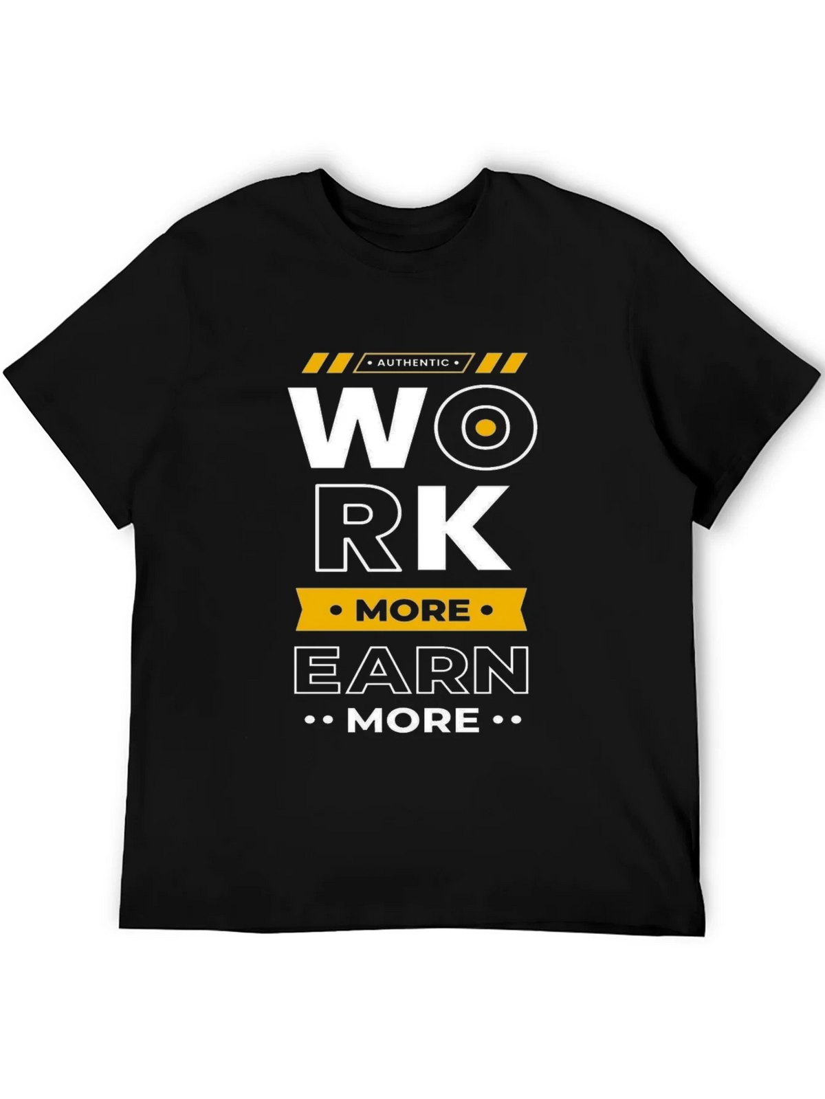 Work More Earn Graphic Tee - Black Cotton T-Shirt product image 5
