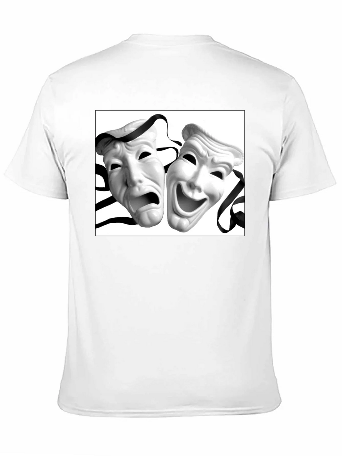 Comedy Tragedy Mask Graphic Tee - Unisex Black T-Shirt product image 10
