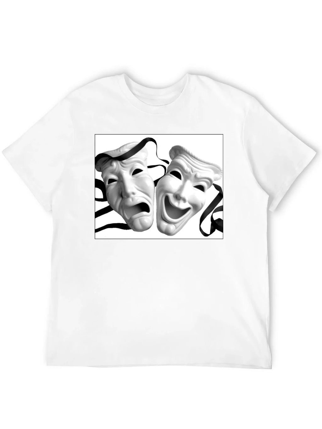 Comedy Tragedy Mask Graphic Tee - Unisex Black T-Shirt product image 11