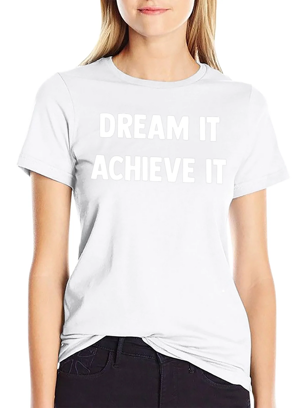 Dream It Achieve It Black Graphic T-Shirt product image 8