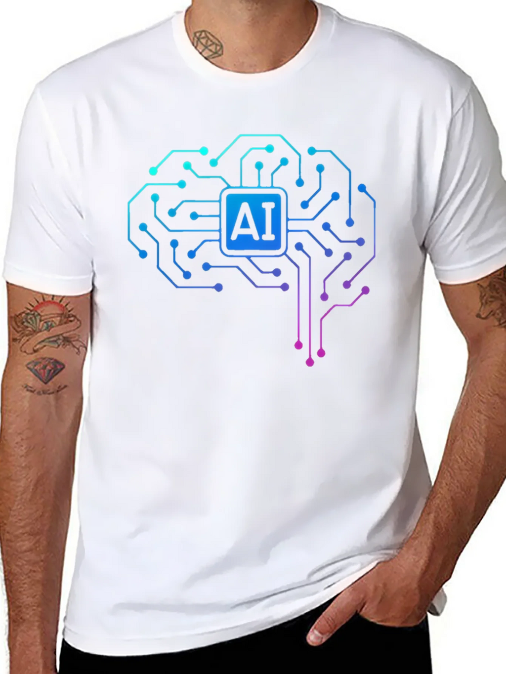 AI Brain Circuit T-Shirt - Tech Style product image 7